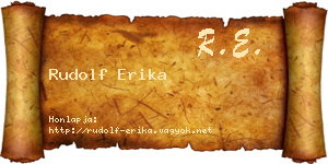 Rudolf Erika névjegykártya